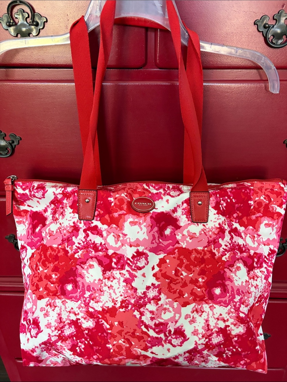 Never Used Nylon Coach Tote With Removable Zipper Bag